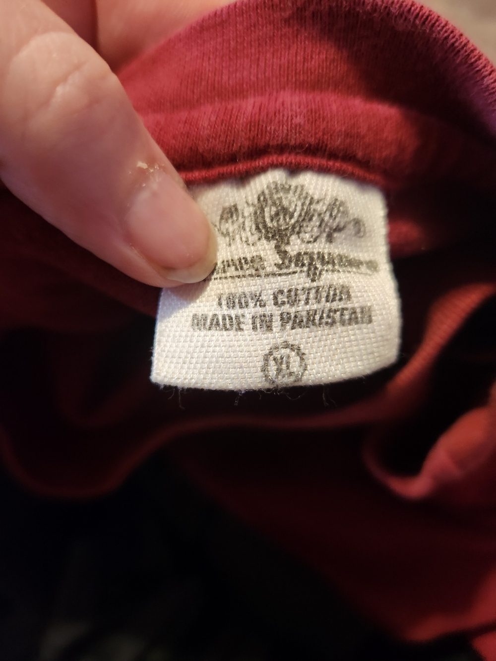 Maroon Long Sleeve Crewneck with White Logo - Picture 3 of 3